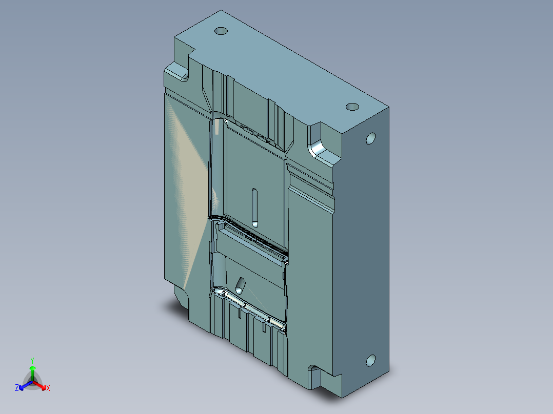 区域铣削式固定轴轮廓铣UG程序编程刀路-正等轴测图