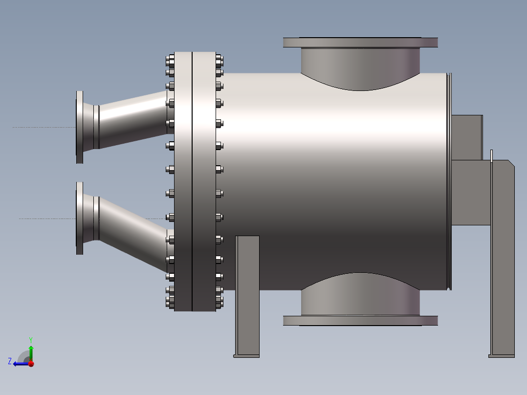 板壳式换热器右视图