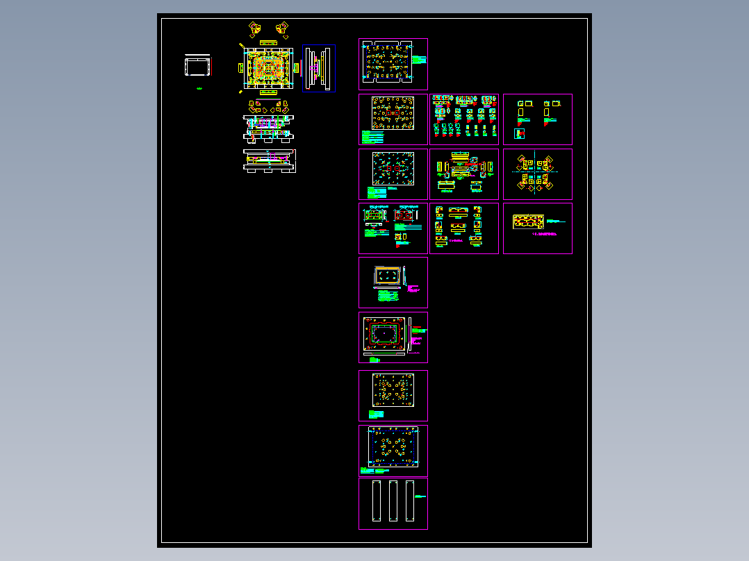 显示器屏幕外壳侧切模具图