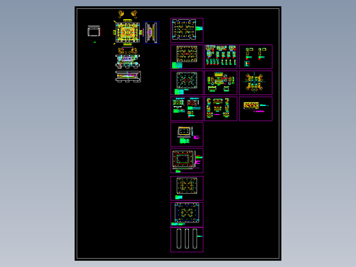 显示器屏幕外壳侧切模具图