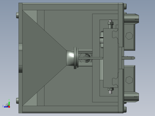 观赏鱼自动投食器装配图三维+装配图右视缩略图
