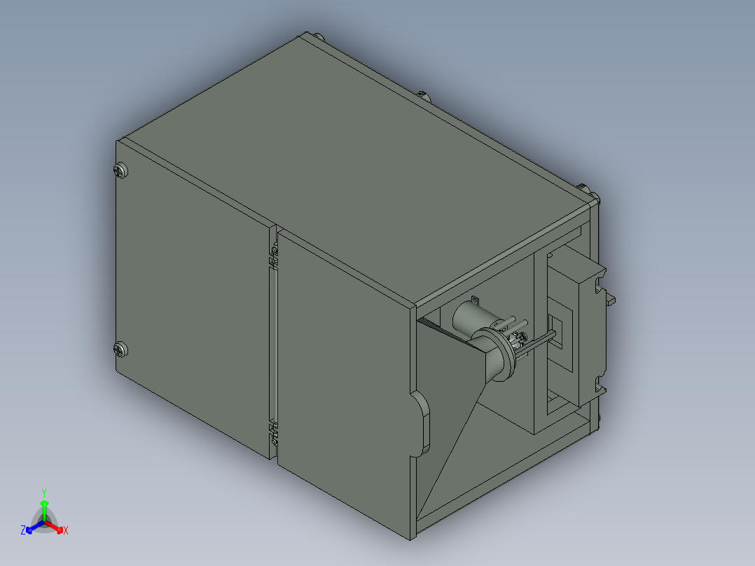 观赏鱼自动投食器装配图三维+装配图正等轴测图