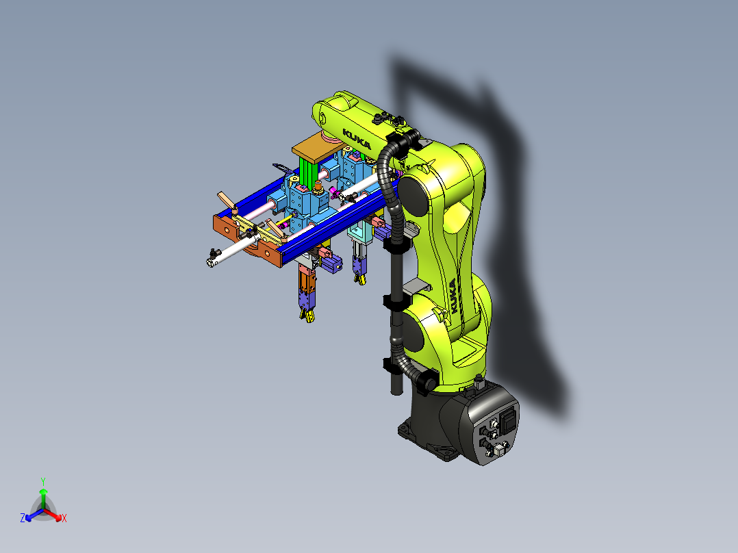 机器人双夹爪自动化抓取抱具设计