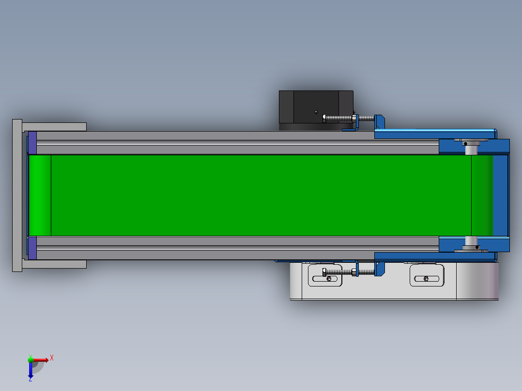 0.58米0.1米传送带机构俯视图