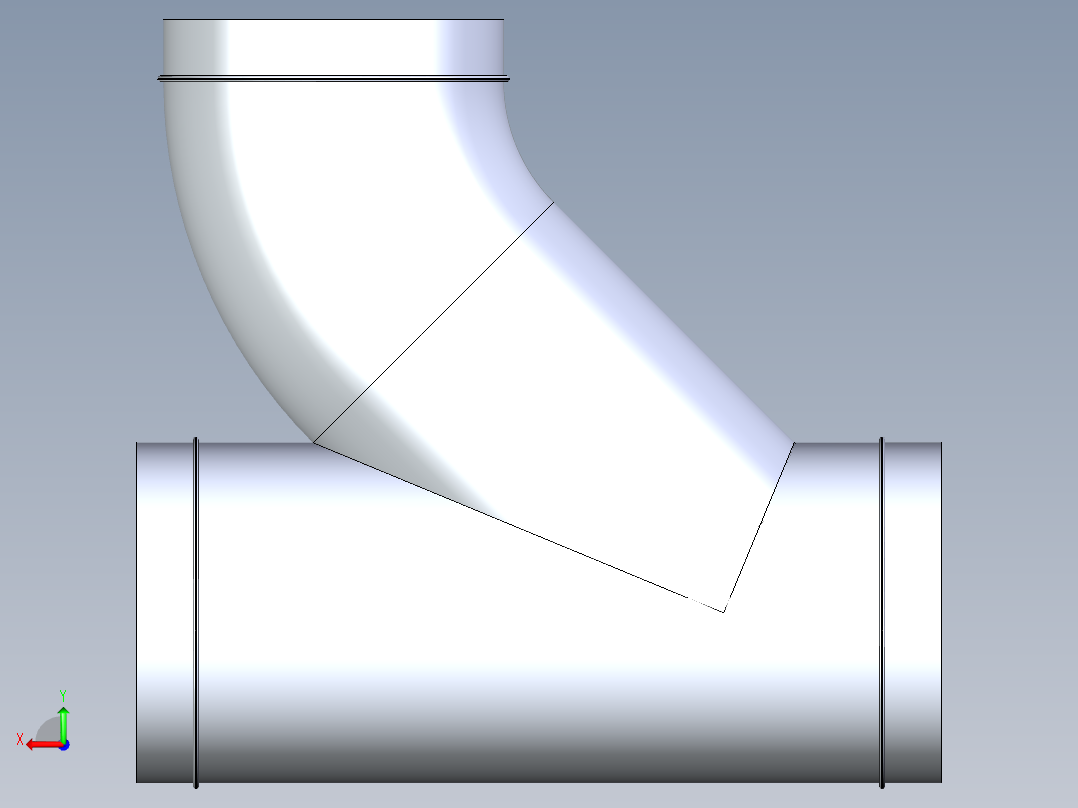 B3004484-管道三通- Y形管和罩后视图