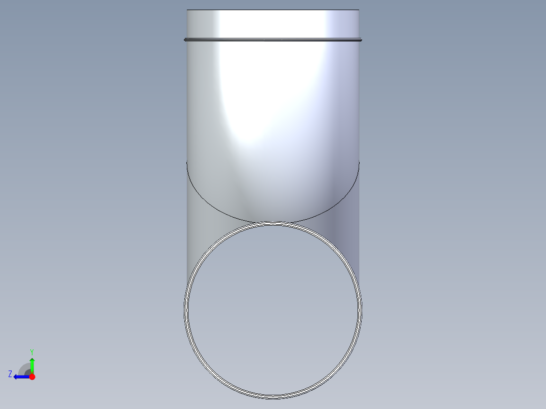 B3004484-管道三通- Y形管和罩右视图