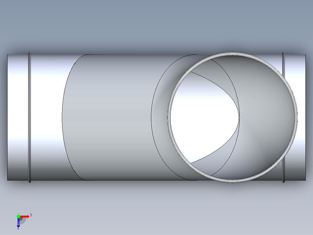 B3004484-管道三通- Y形管和罩俯视图