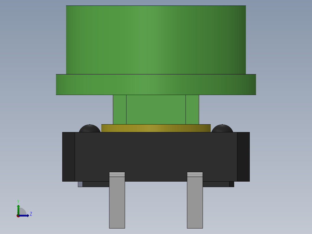 触觉按钮b3f 405 12x12x7 3mm带盖11左视图