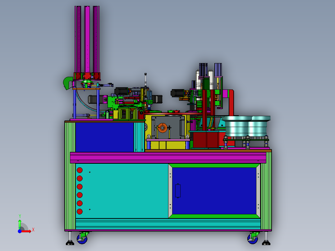 圆盘式晶体锁散热片组装机（螺母锁螺丝组装设备）前视图