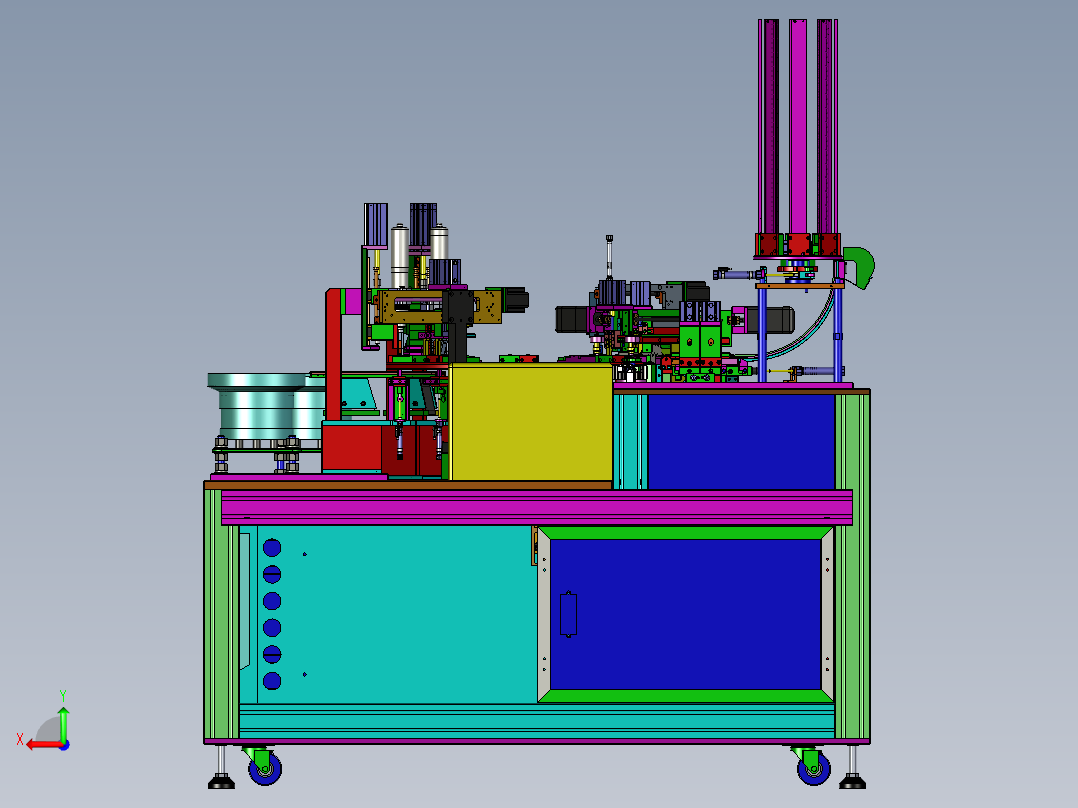 圆盘式晶体锁散热片组装机（螺母锁螺丝组装设备）后视图