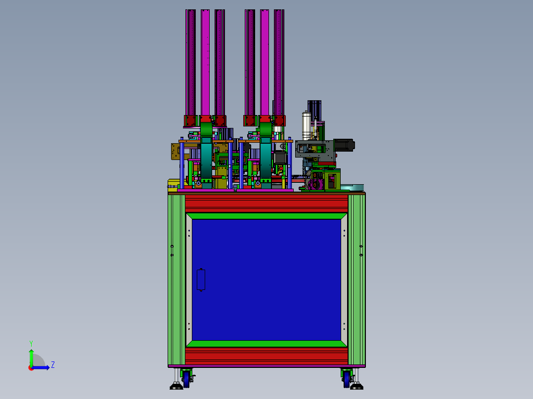 圆盘式晶体锁散热片组装机（螺母锁螺丝组装设备）左视图