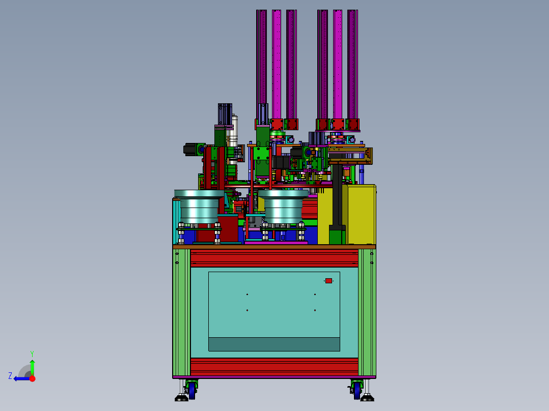 圆盘式晶体锁散热片组装机（螺母锁螺丝组装设备）右视图