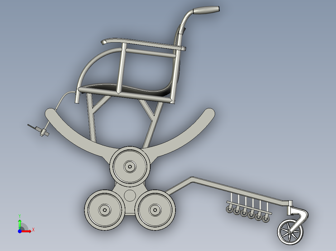 轻量型轮椅与仰躺式轮椅前视图