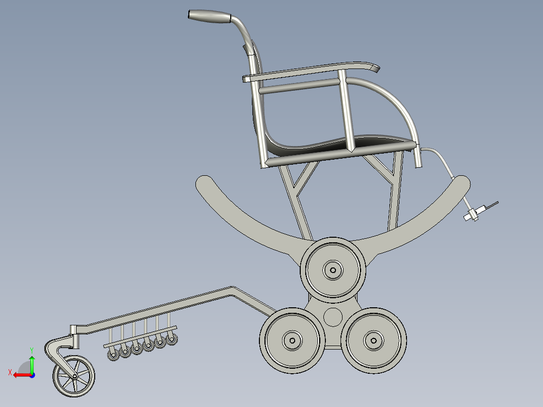 轻量型轮椅与仰躺式轮椅后视图