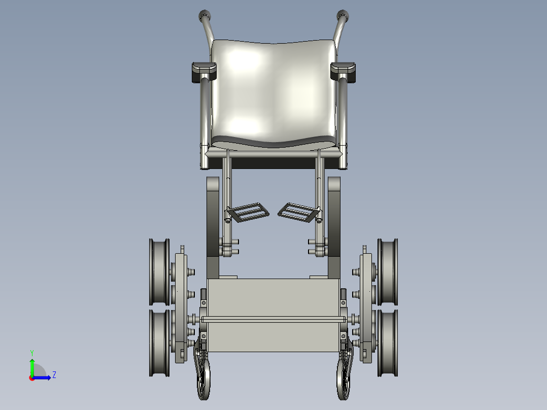 轻量型轮椅与仰躺式轮椅左视图