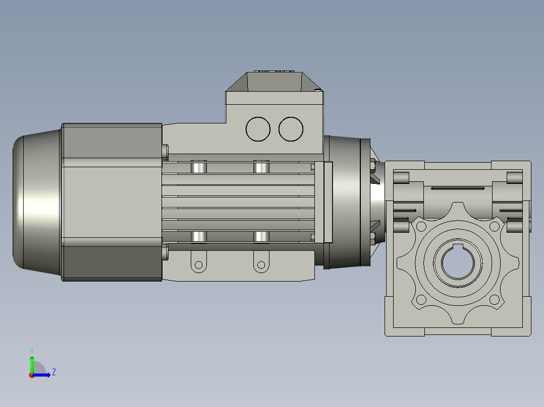蜗轮蜗杆减速机NMRV0501571B14B3YVF2-037-4P0107左视图