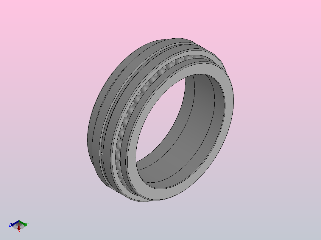 机床主轴用双向推力角接触球轴承_234936X正等轴测图