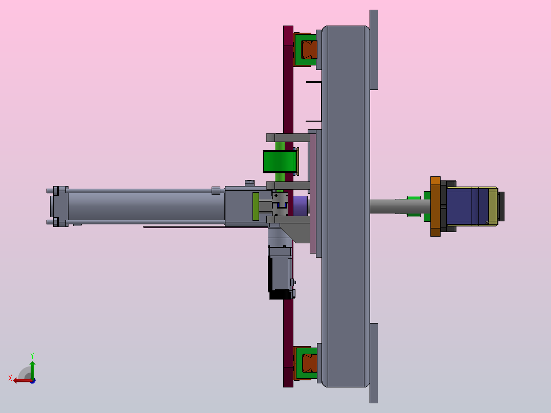 横梁伺服传动后视图