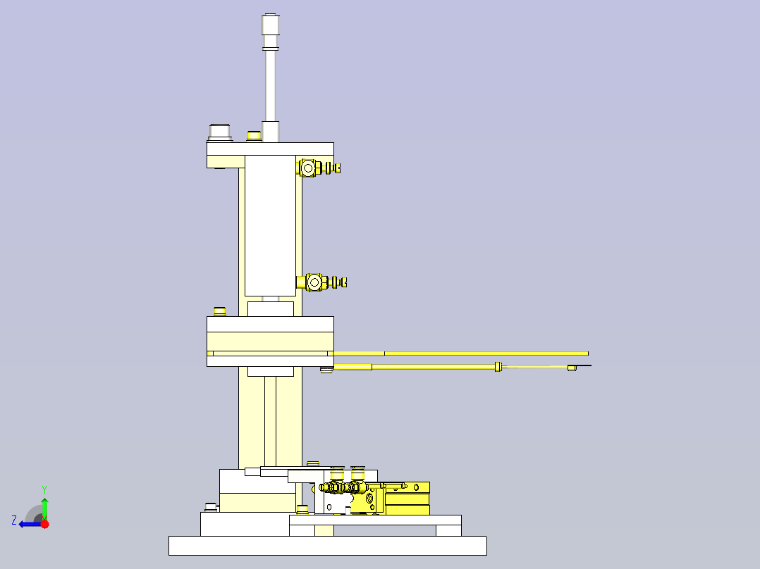 一种简易熔敷机构3D图纸右视图