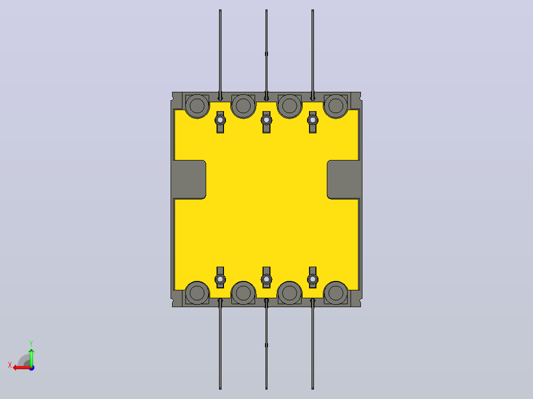 NXM-800 4P塑料外壳式断路器三维模型202209后视图