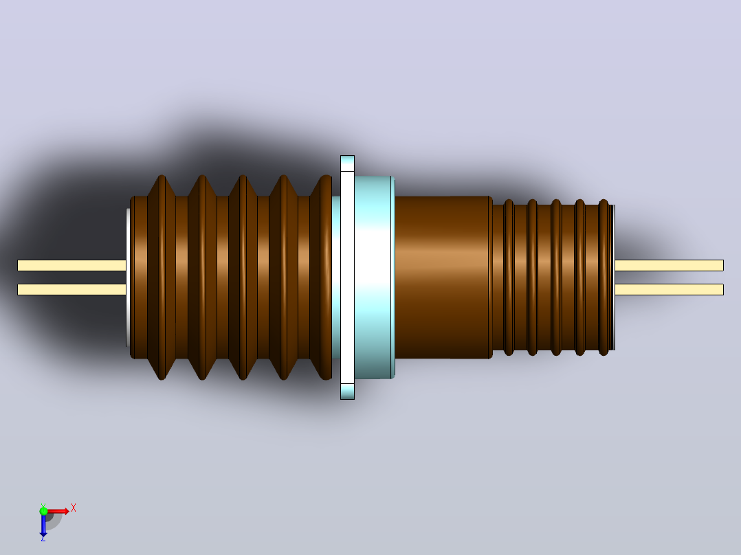 CWB-10KV／200A400A630A1000A户内外高压防污型陶瓷铜导体穿墙套管[CWB-10／1500]俯视图