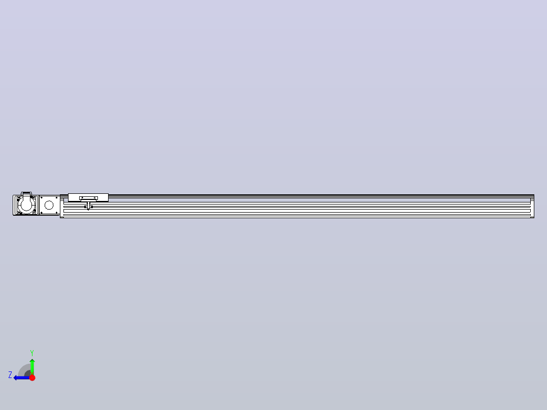 皮带直线轴半封闭可选导轨TPA-HNB-140D-120-L1300-ML-C-P40-N3右视图