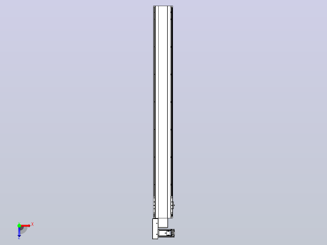 皮带直线轴半封闭可选导轨TPA-HNB-140D-120-L1300-ML-C-P40-N3俯视图