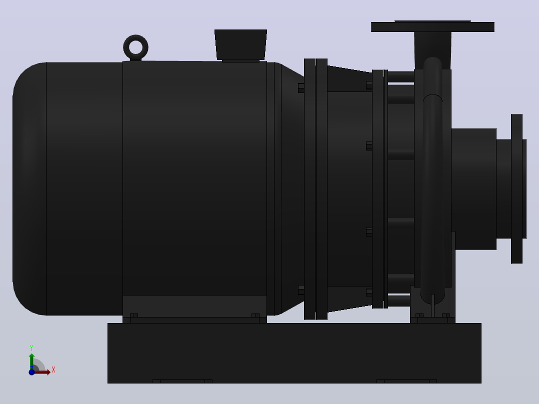 南方泵NIS，NISF泵外形（80-50-250）5.5kW-4极前视图