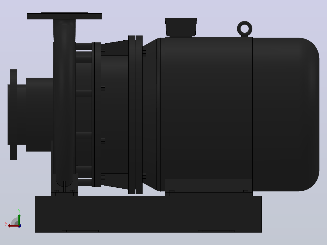 南方泵NIS，NISF泵外形（80-50-250）5.5kW-4极后视图
