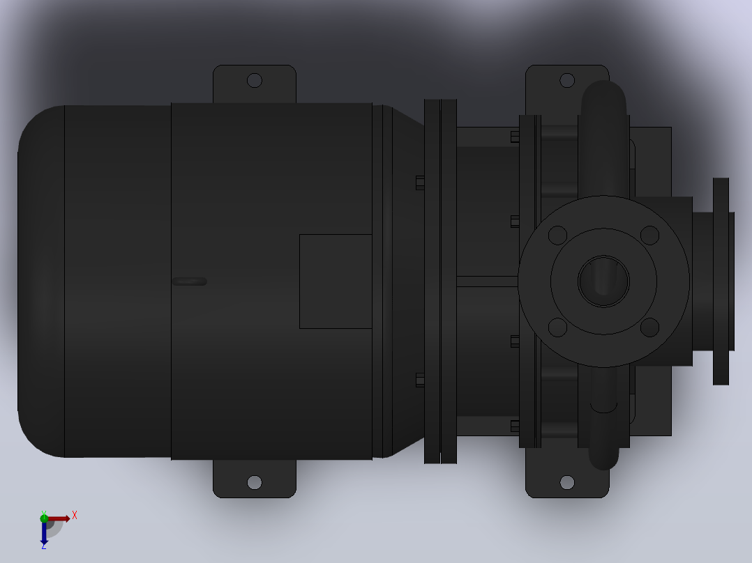 南方泵NIS，NISF泵外形（80-50-250）5.5kW-4极俯视图