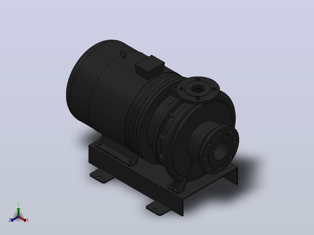 南方泵NIS，NISF泵外形（80-50-250）5.5kW-4极正等轴测图