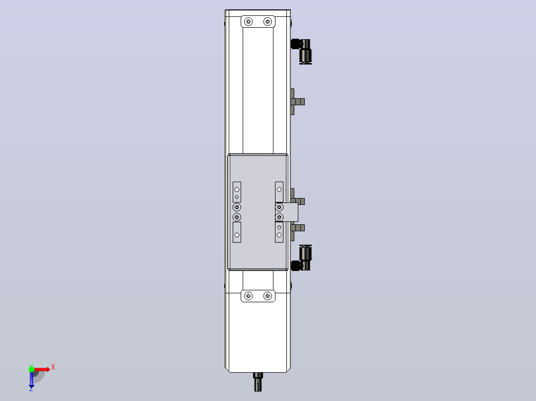 SCM6-100-BM-M10滚珠花健、支撑座、滚珠丝杠、交叉导轨、直线模组俯视图