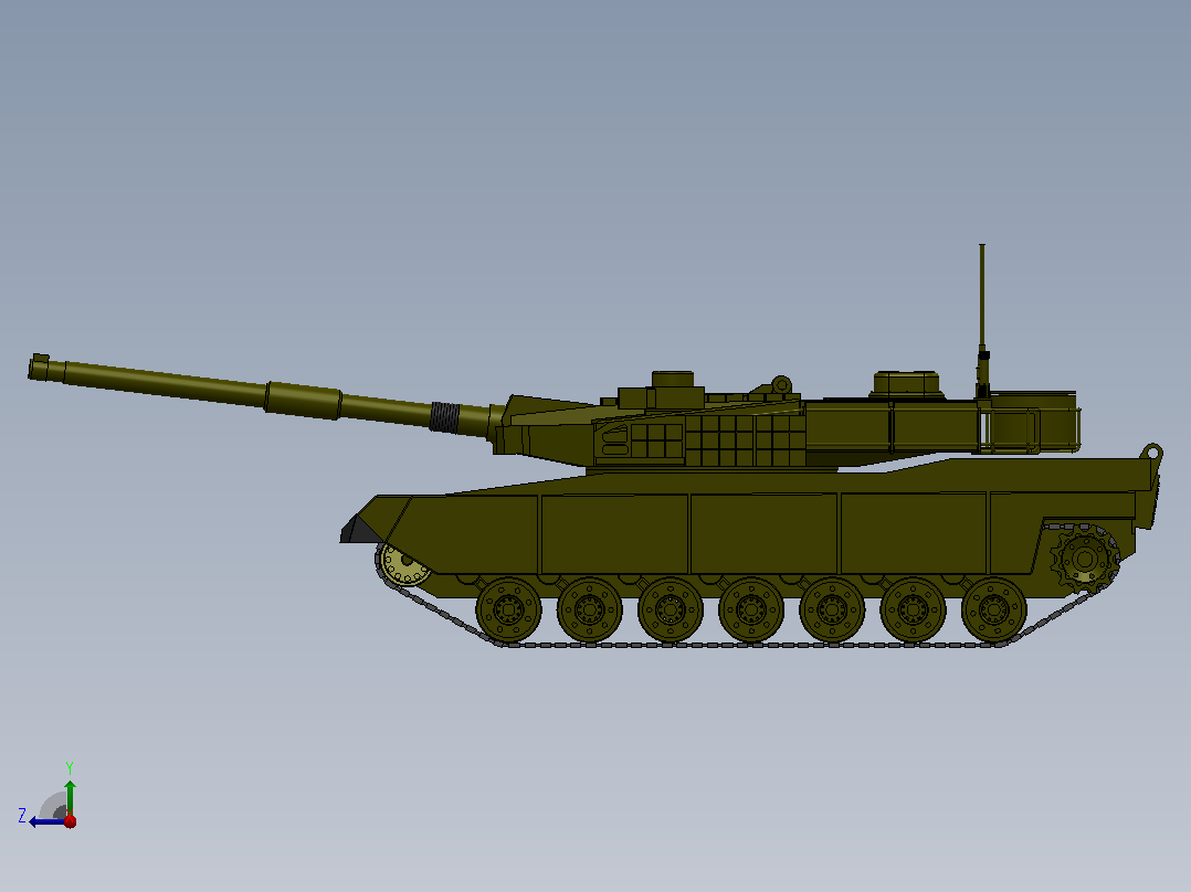 M1A1坦克右视图