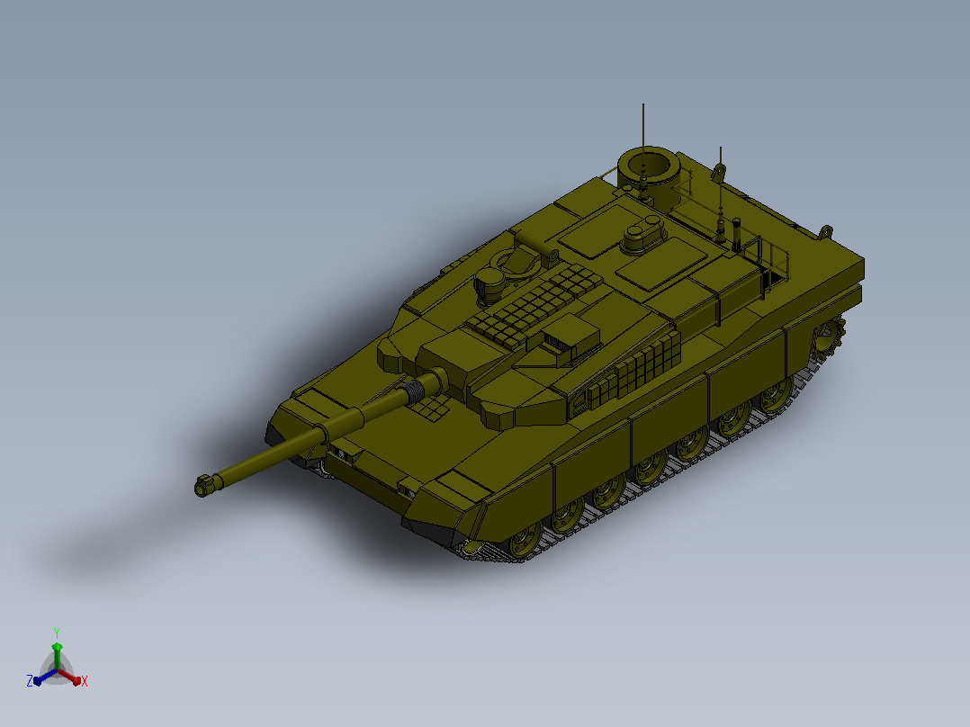 M1A1坦克正等轴测图