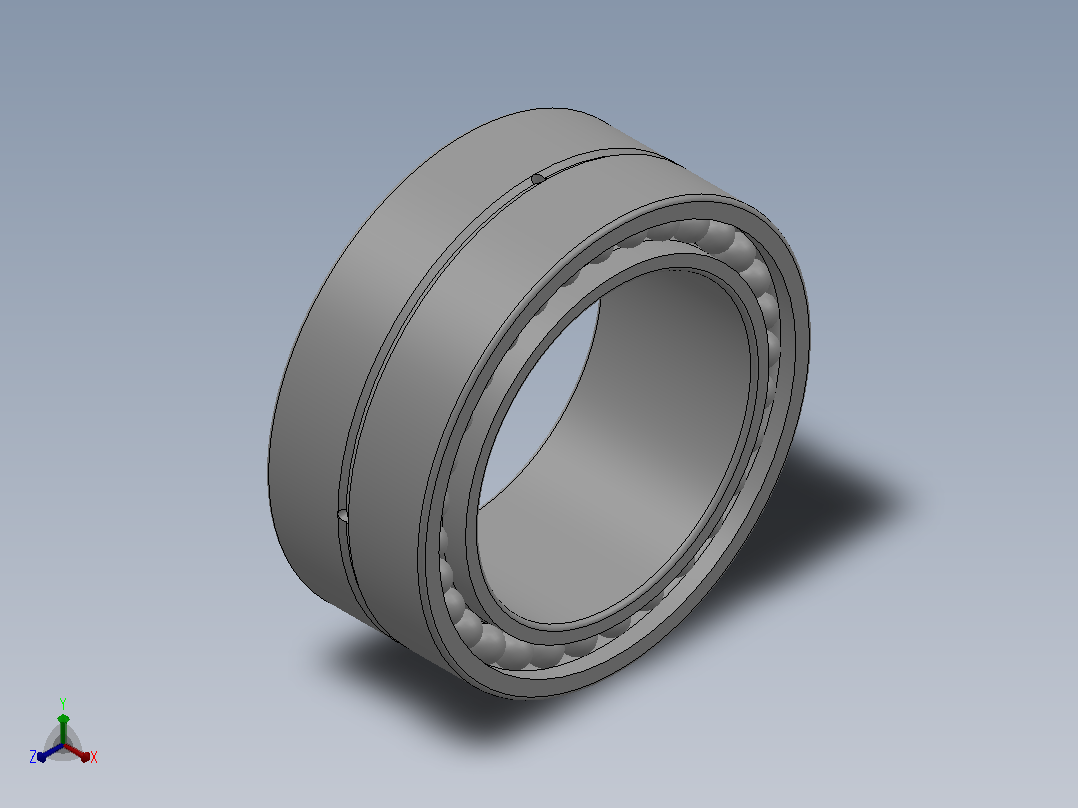 滚针和角接触球组合轴承_NKIA 5914正等轴测图