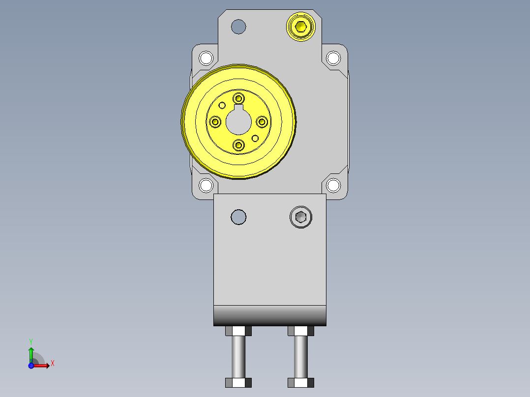 使用了同步齿形带的分支、合流装置前视图