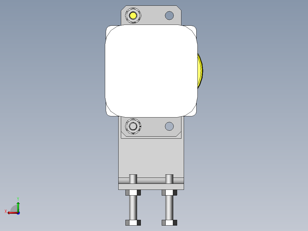使用了同步齿形带的分支、合流装置后视图