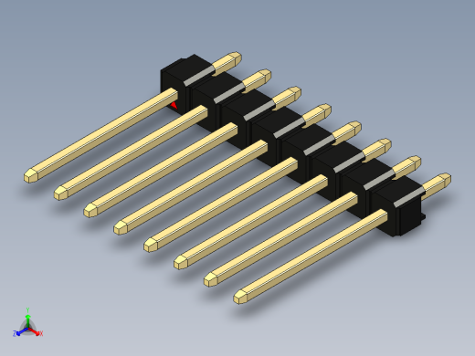彩色公头100mil（2.54mm）系列-DS1021_black_1x08p_100mil_Type5_rev1.0