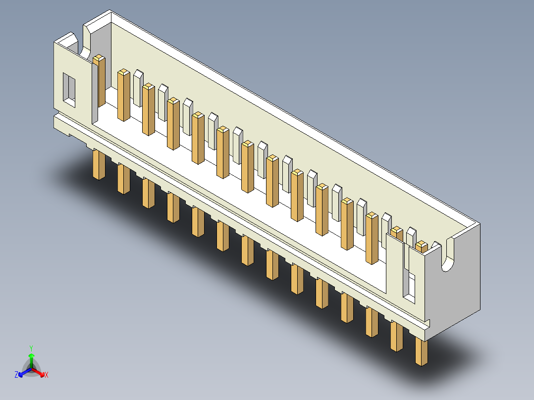 JST-B14B-PH-K-S正等轴测图