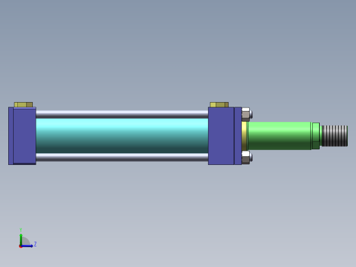 液压缸模型左视缩略图