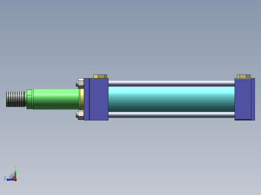 液压缸模型右视缩略图