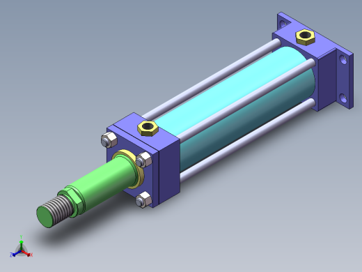 液压缸模型正等轴测缩略图