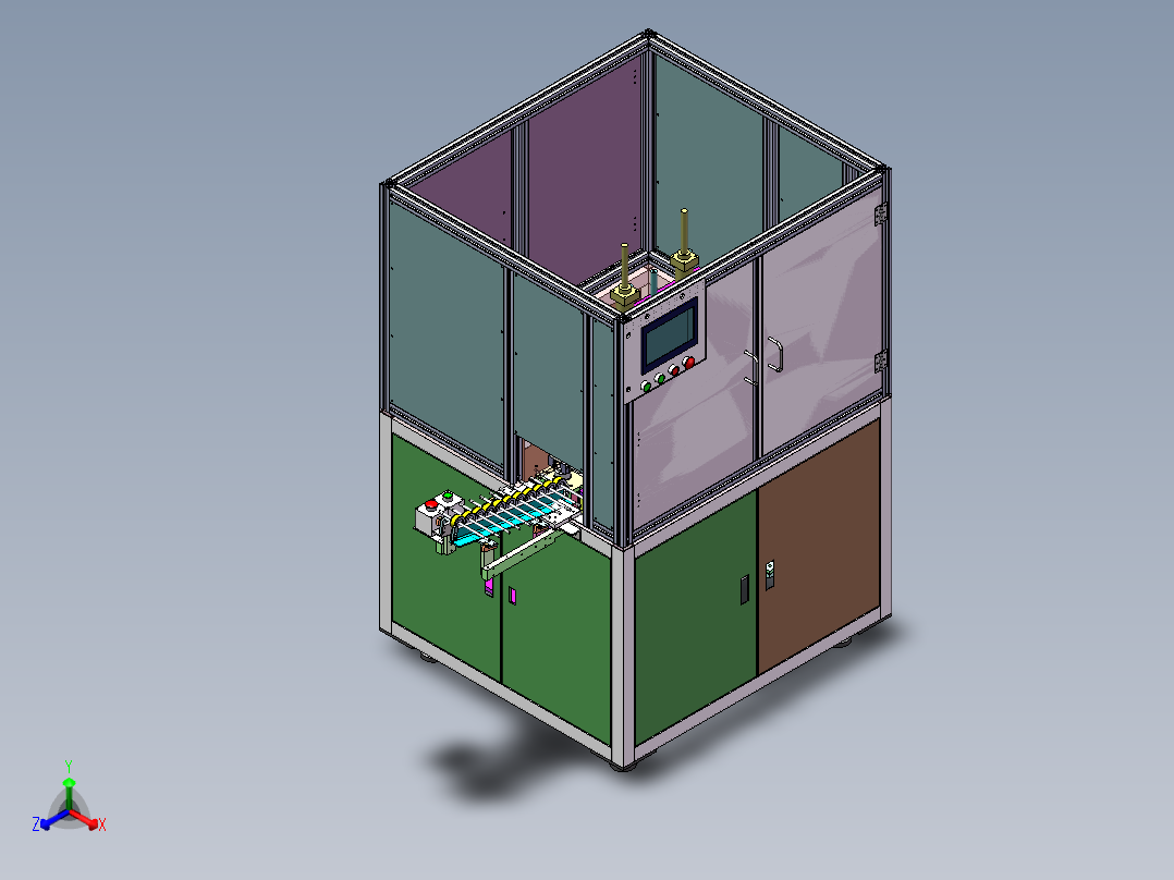 电机转子抛光机（美的微型马达转子抛光设备）正等轴测图