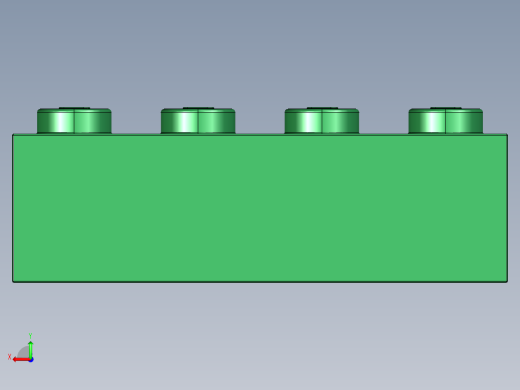 乐高套装 4421基本积木-4106356 - 3001 Dark Green Brick 2 x 4.STEP后视缩略图