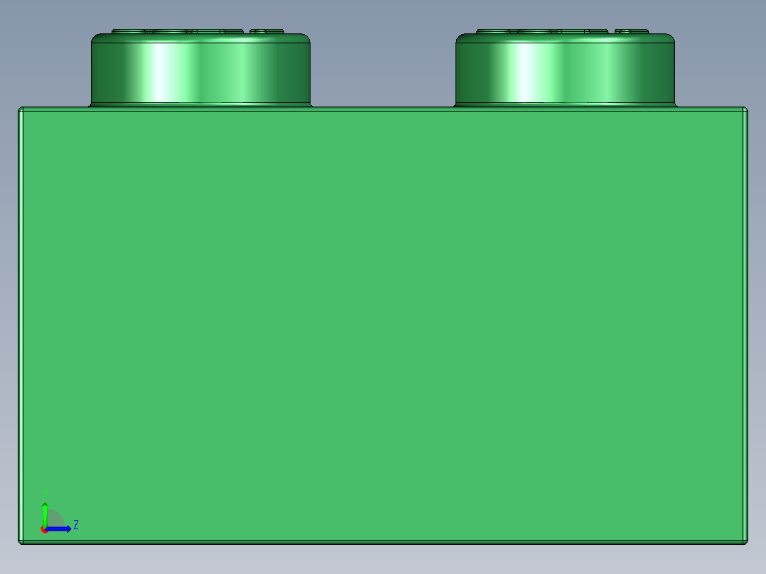 乐高套装 4421基本积木-4106356 - 3001 Dark Green Brick 2 x 4.STEP左视图