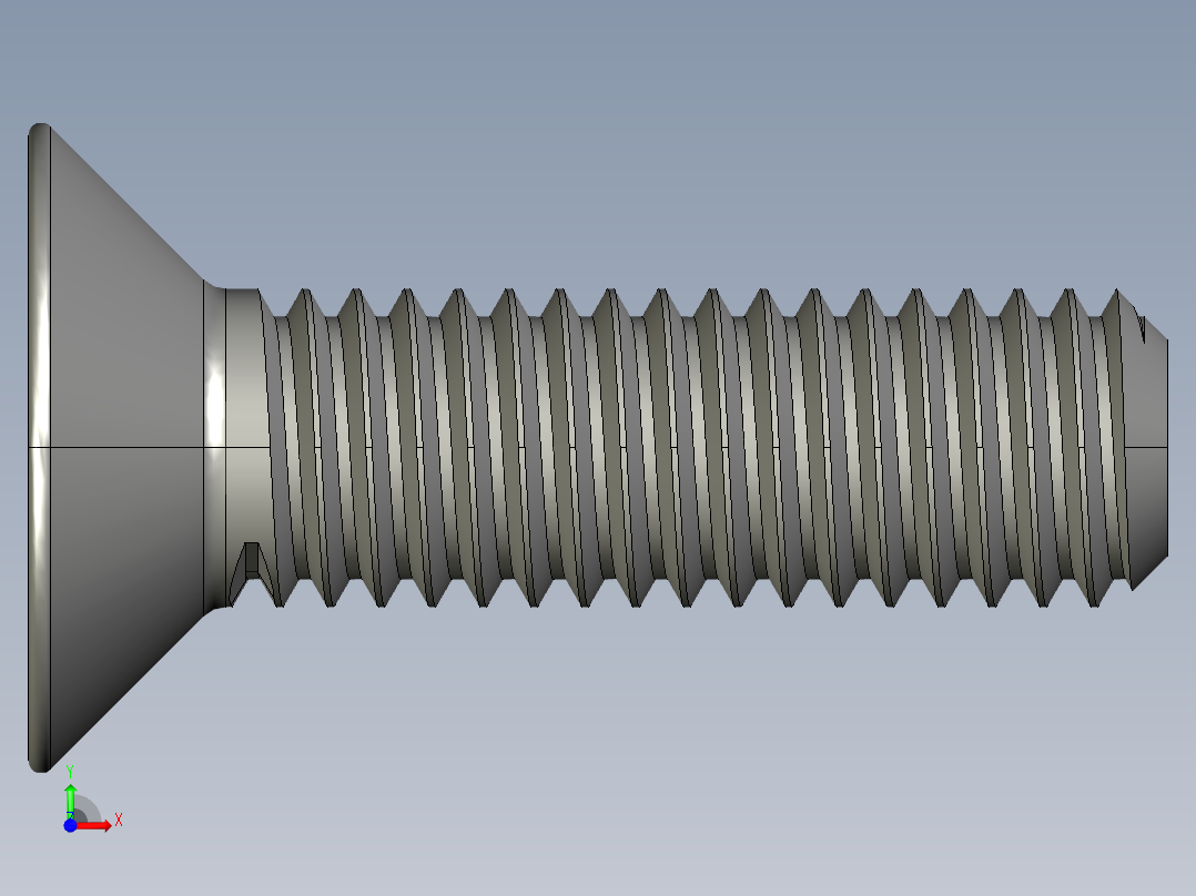 制沉头螺钉-M5_Countersunk_15前视图