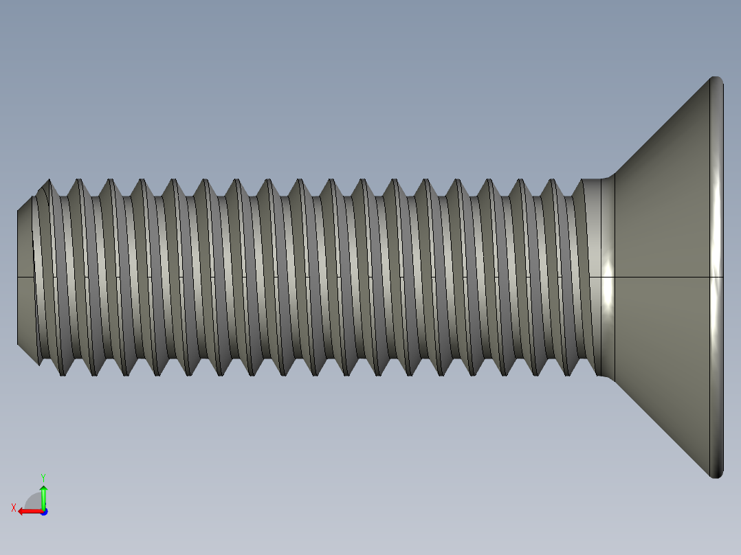 制沉头螺钉-M5_Countersunk_15后视图