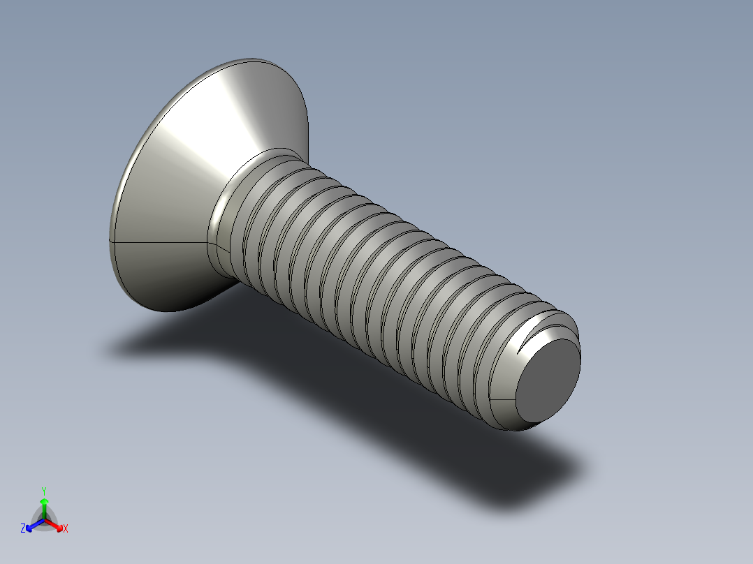 制沉头螺钉-M5_Countersunk_15正等轴测图