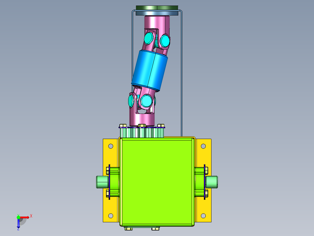 蜗轮蜗杆传动的不可逆性自锁差速器俯视图