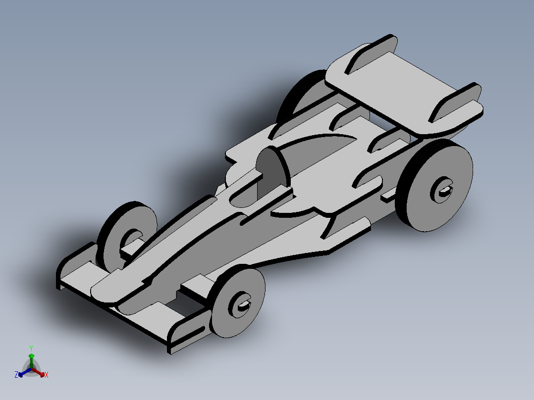 激光下料拼图赛车AutoCAD, Parasolid, SOLIDWORKS 2016, STEP _ IGES